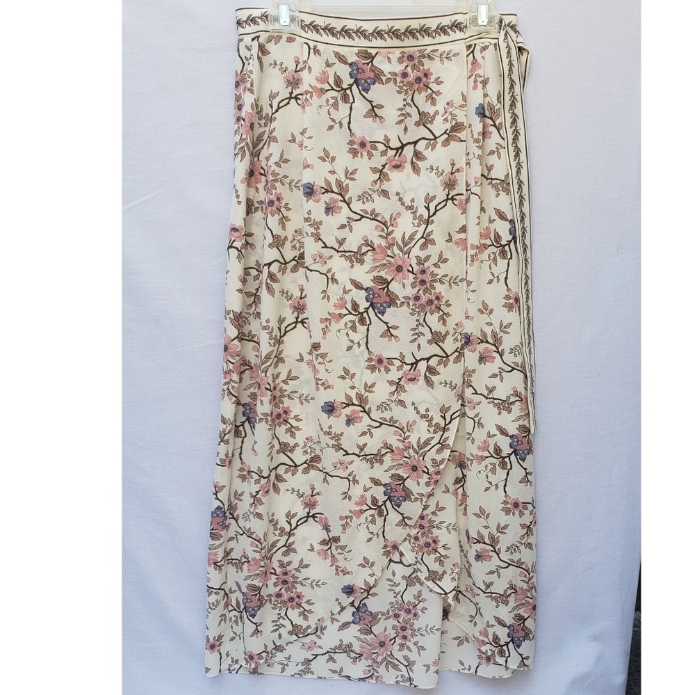 Max Studio Floral Wrap Skirt